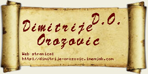 Dimitrije Orozović vizit kartica